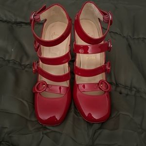 Christian Louboutin Red Patent Leather Mistiroir Pumps Size 38